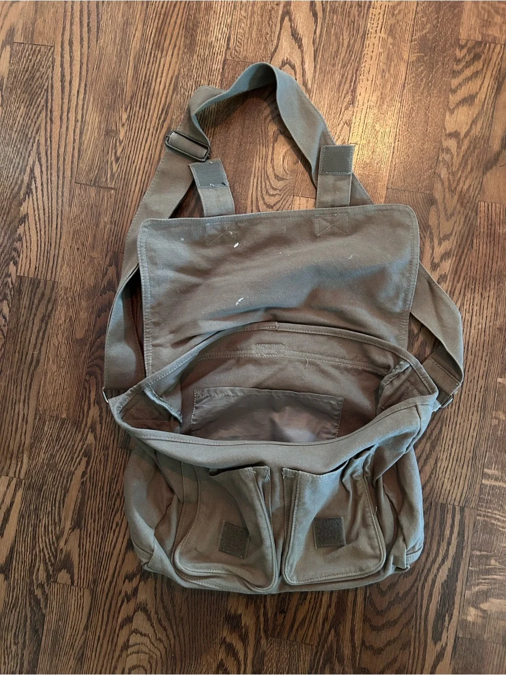 Vintage Army Surplus Khaki Canvas Messenger Bag